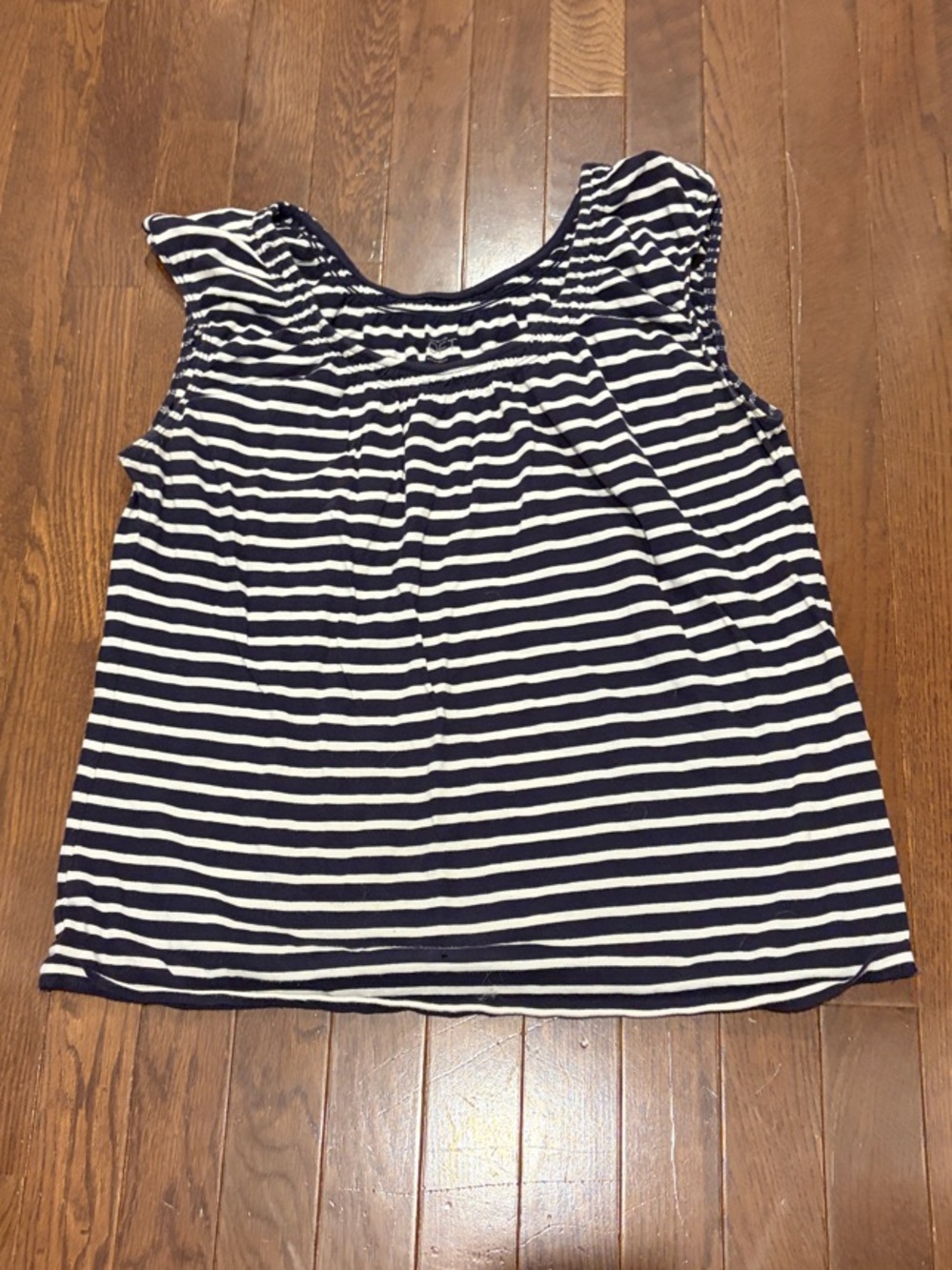 LOFT Navy and White Striped Sleeveless Tank